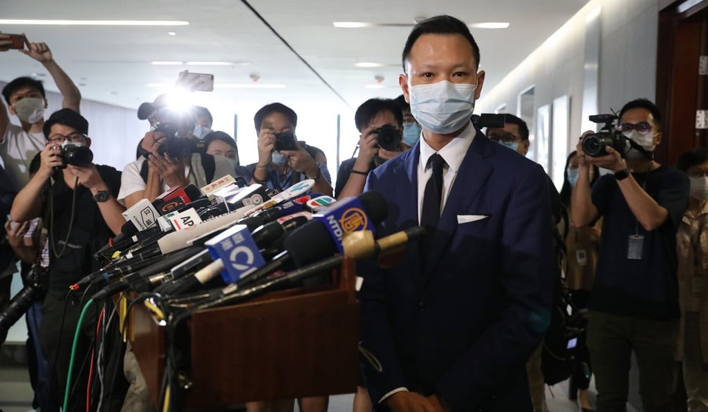 Lawmaker Dennis Kwok meets the press at the Legislative Council Complex in Admiralty on May 8. Photo: Dickson Lee Lawmaker Dennis Kwok meets the press at the Legislative Council Complex in Admiralty on May 8. Photo: Dickson Lee