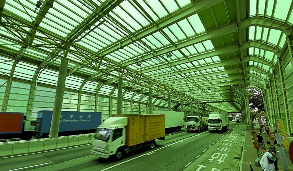 The interior of the new noise barrier on the Tuen Mun Highway, which won an award from a British engineers’ group. Photo: Handout The interior of the new noise barrier on the Tuen Mun Highway, which won an award from a British engineers’ group. Photo: Handout