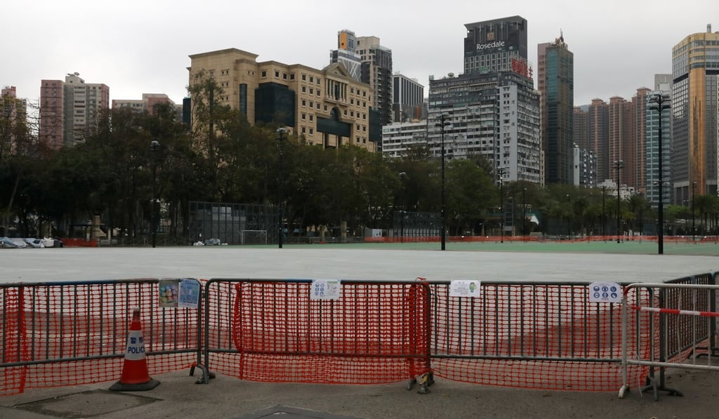 The football pitches in Victoria Park, Causeway Bay, have been mostly closed during the pandemic. Photo: Nora Tam