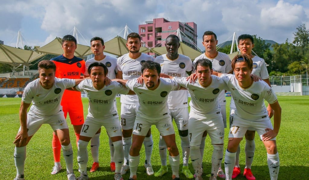 Hong Kong Premier League side R&F before taking on Lee Man at Mong Kok Stadium. Photo: HKFA