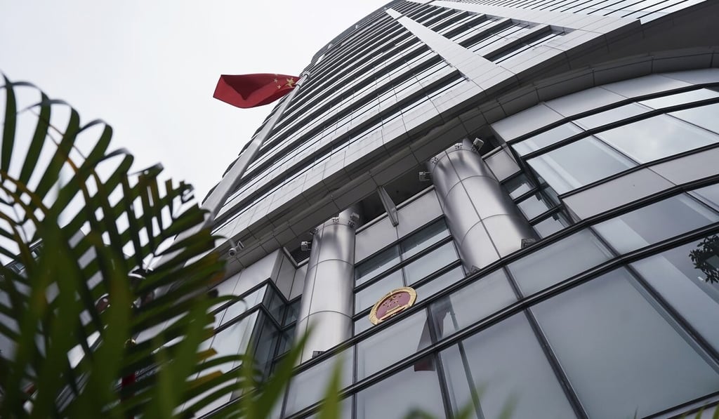 The Chinese national flag flies at the Office for Safeguarding National Security in Hong Kong. Photo: Felix Wong