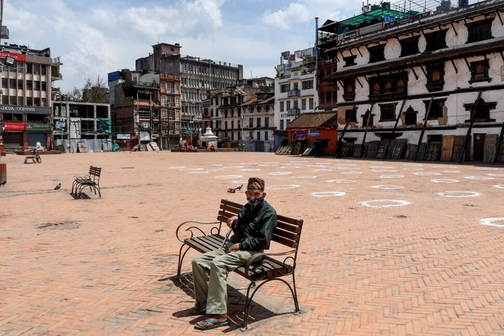 Kathmandu’s Durbar Square is nearly deserted during a nationwide lockdown in Nepal. Photo: AFP
