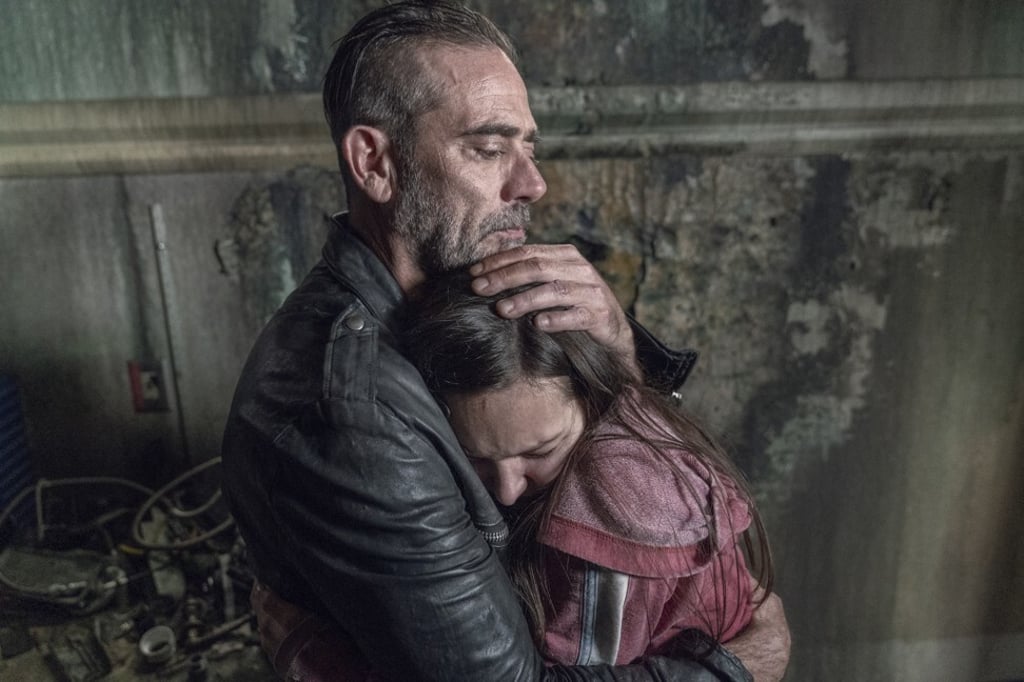 Cassady McClincy and Jeffrey Dean Morgan in a still from The Walking Dead. Photo: Jace Downs/AMC/TNS