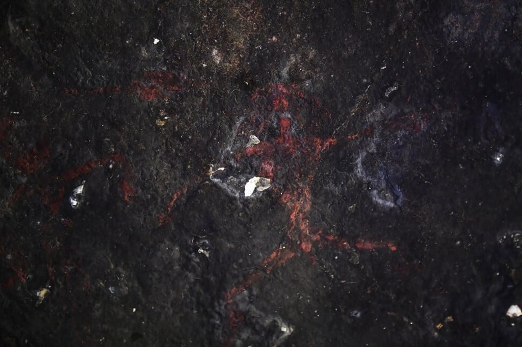 A newly-discovered cave painting in Khao Sam Roi Yot national park, Thailand. Photo: Lillian Suwanrumpha/AFP