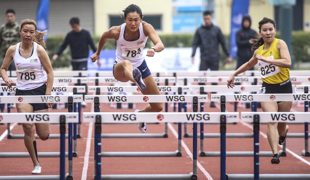 Hurdler Vera Lui Lai-yiu (middle) has to wait again for her next race with the trial at Tseung Kwan O called off. Photo: Dickson Lee