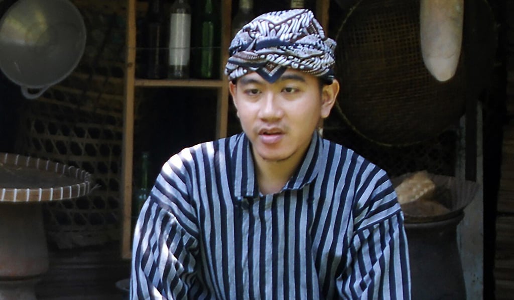 Gibran Rakabuming Raka, eldest son of Indonesian President Joko Widodo, during the campaign trail in Surakarta. Photo: AFP