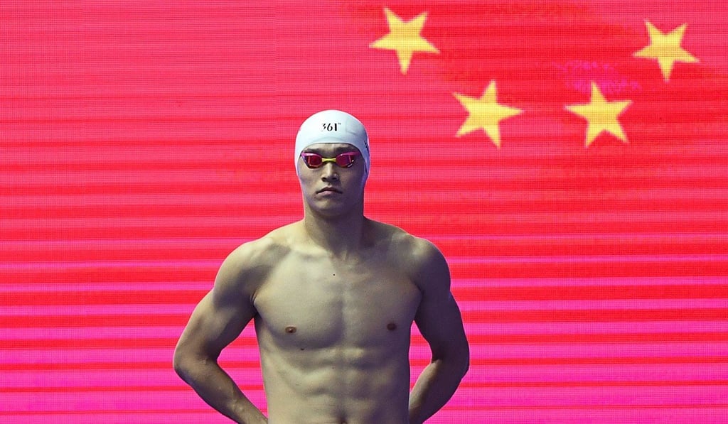 Sun Yang at the 2019 World Championships in South Korea. A former China diver joked that Sun would not pass the physical tests for swimmers. Photo: AFP