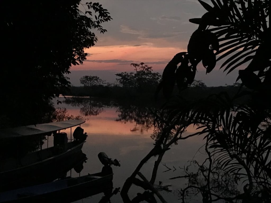 Dusk over the Zabalo River in Ecuador.