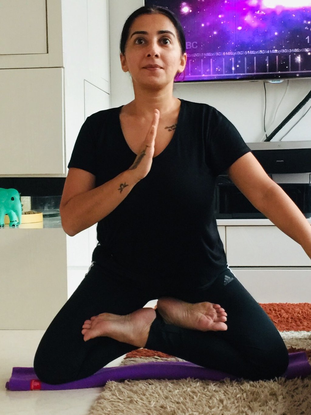 Bindiya Surtani manages her anxiety by doing yoga. Photo: Courtesy Bindiya Surtani