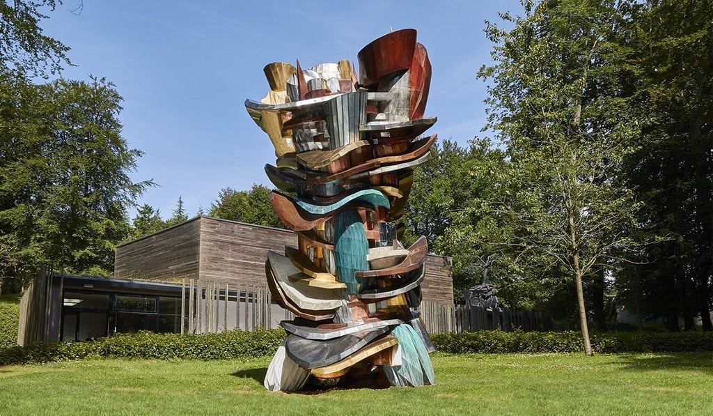 Chinese artist Wang Yuyang’s 20-foot-high sculpture (above) was created using 3D rendering and modelling software after he converted writings by German philosopher Karl Marx into binary code. Photo: Barney Hindle