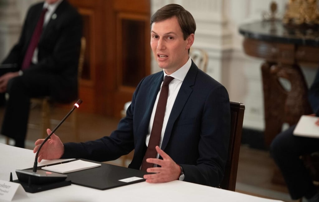 Senior White House adviser Jared Kushner speaks during a round table discussion in 2020. Photo: Agence France-Presse Senior White House adviser Jared Kushner speaks during a round table discussion in 2020. Photo: Agence France-Presse