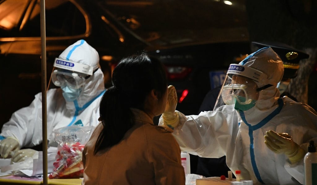 Health workers collect samples for Covid-19 testing in Qingdao, in China’s eastern Shandong province, earlier this month. Photo: Xinhua
