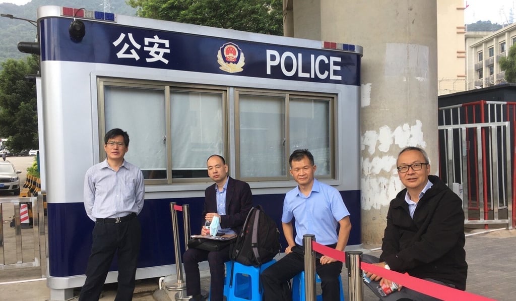 Four of the five mainland lawyers who visited the detention centre in Shenzhen. Photo: Handout