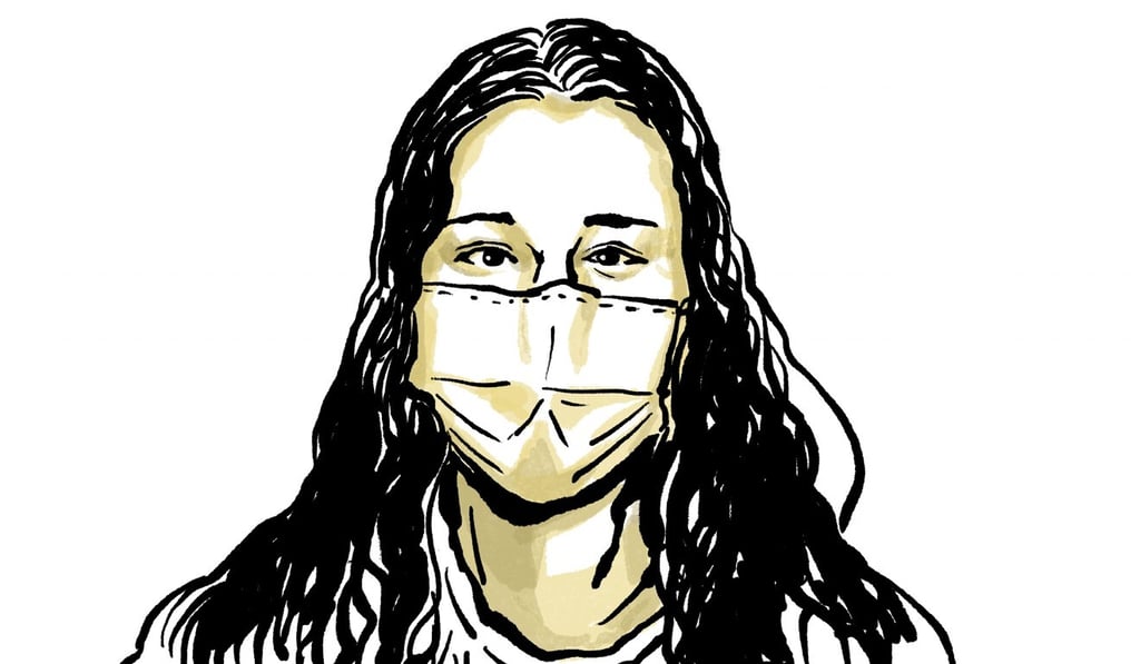 Qiu Mengyi obtained an interest-free loan from MYbank to sustain her nail salon business in Wuhan. Illustration: Brian Wang