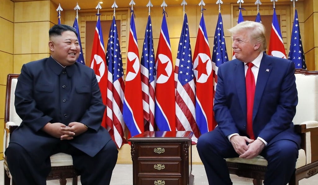 US President Donald Trump and North Korean leader Kim Jong-unmeet on the south side of the Military Demarcation Line that divides North and South Korea in June 2019. Photo: dpa US President Donald Trump and North Korean leader Kim Jong-unmeet on the south side of the Military Demarcation Line that divides North and South Korea in June 2019. Photo: dpa