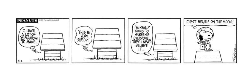 The First Beagle on the Moon comic strip. Photo: Omega