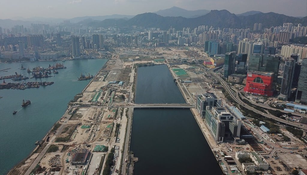 An aerial view of the construction activity as of 12 march 2018 of the runway of the former Kai Tak airport, which has been converted into high-end residential and commercial real estate for building apartments, offices, hotels and shopping centres. Photo: Roy Issa An aerial view of the construction activity as of 12 march 2018 of the runway of the former Kai Tak airport, which has been converted into high-end residential and commercial real estate for building apartments, offices, hotels and shopping centres. Photo: Roy Issa