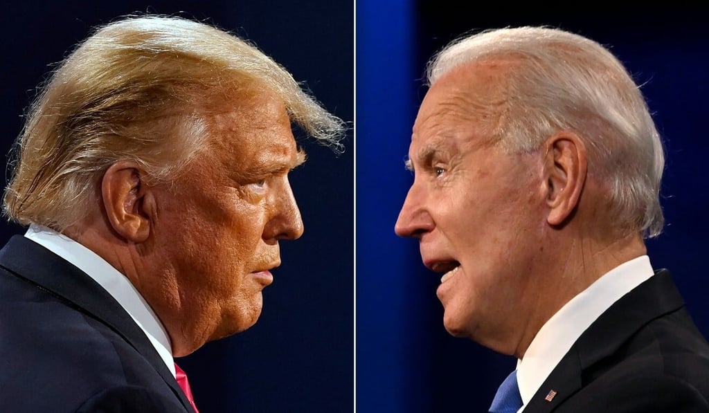 US President Donald Trump and his Democratic rival Joe Biden during the final presidential debate at Belmont University in Nashville, Tennessee, on Thursday. Photos: AFP
