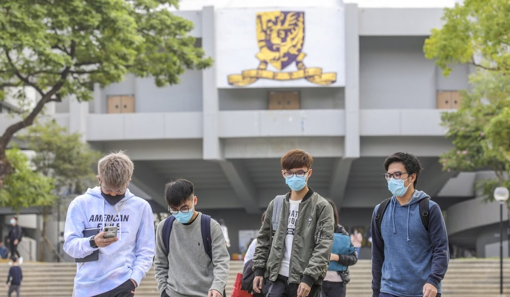 Students walk on the campus of Chinese University, which dropped in the rankings of seven out of 11 subjects. Photo: Winson Wong