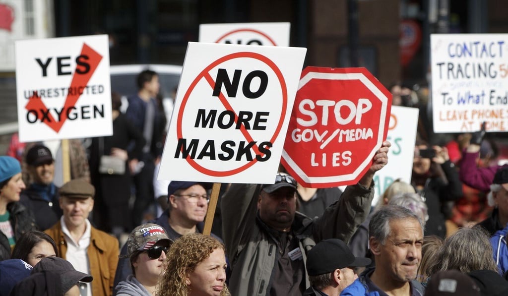 Protesters rally in Vancouver. Photo: Xinhua