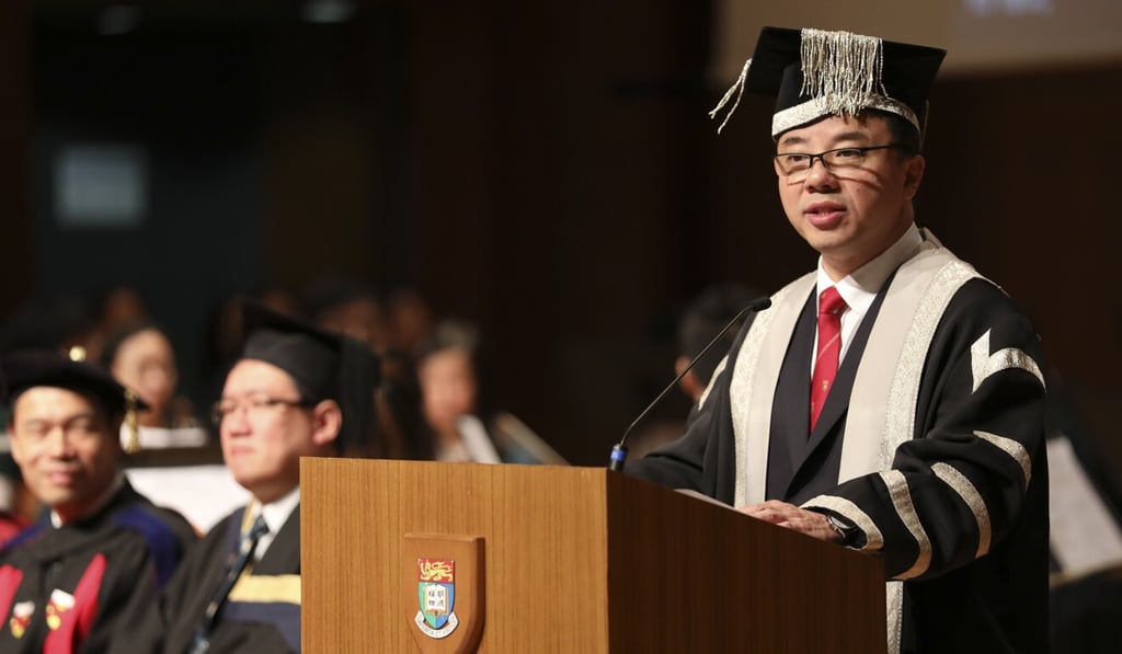 University of Hong Kong president Xiang Zhang speaks at a 2018 inauguration ceremony. Photo: Roy Issa University of Hong Kong president Xiang Zhang speaks at a 2018 inauguration ceremony. Photo: Roy Issa