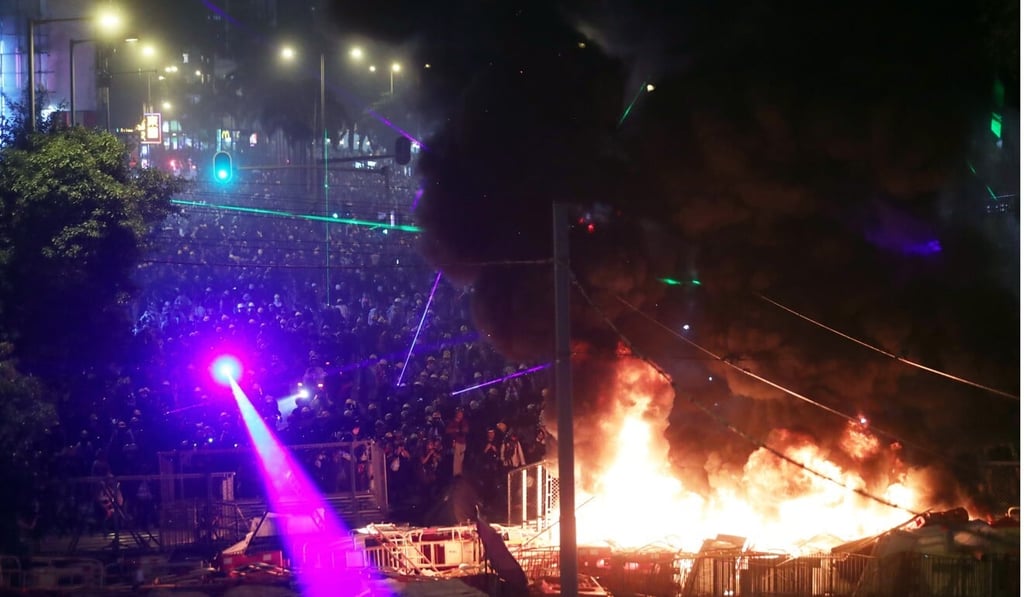 The rioting charges stemmed from a violent protest in Wan Chai on August 31 last year. Photo: Sam Tsang The rioting charges stemmed from a violent protest in Wan Chai on August 31 last year. Photo: Sam Tsang