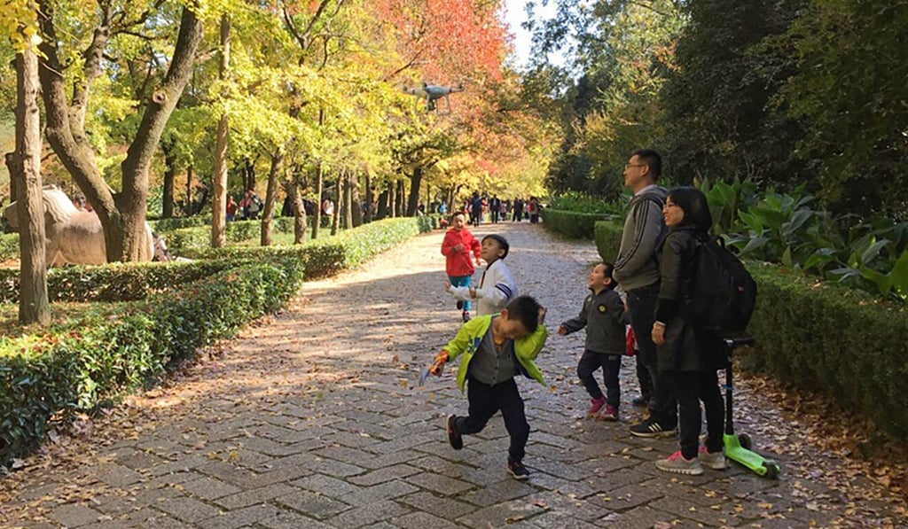 Cai Ning enjoys a day in the park with her family. Photo: Handout Cai Ning enjoys a day in the park with her family. Photo: Handout
