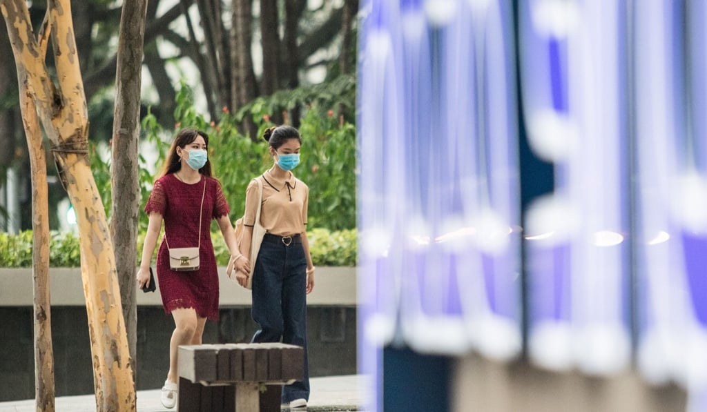 Women in the Orchard Road shopping district of Singapore. Photo: AFP