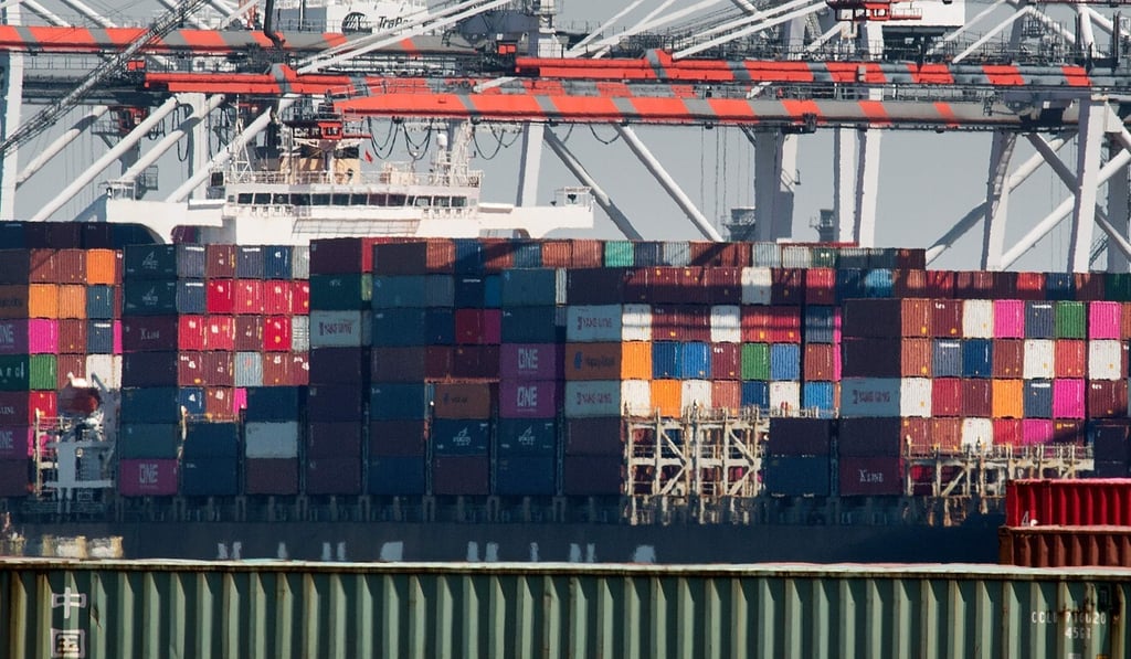 Shipping containers from China and other Asian countries are unloaded at the Port of Los Angeles in Long Beach, California. China has become the engine of global economic growth as the US and Europe have struggled to contain new waves of coronavirus infections. Photo: AFP Shipping containers from China and other Asian countries are unloaded at the Port of Los Angeles in Long Beach, California. China has become the engine of global economic growth as the US and Europe have struggled to contain new waves of coronavirus infections. Photo: AFP