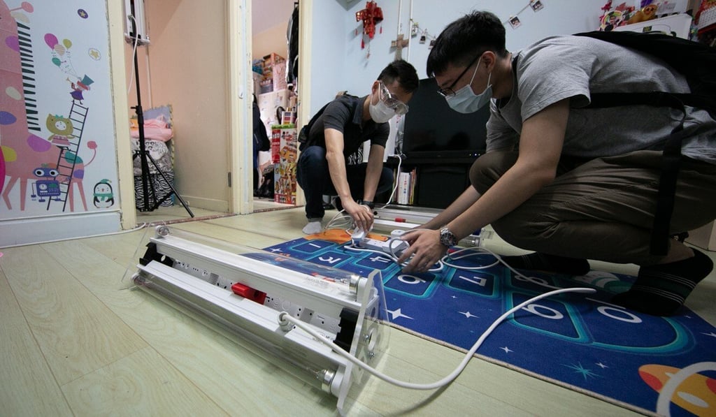 Lingnan University students mounted ultraviolet lamps in 1,000 subdivided Hong Kong flats to provide free and efficient disinfection services and stop Covid-19 infections spreading.