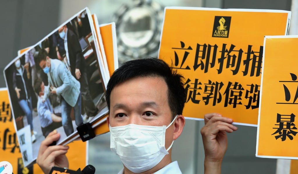Lawmaker Raymond Chan in a protest in May. Photo: Nora Tam