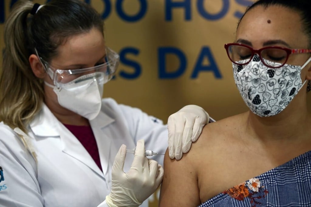 A nurse administers China’s Sinovac vaccine to a volunteer at a hospital in Porto Alegre, Brazil. File photo: Reuters