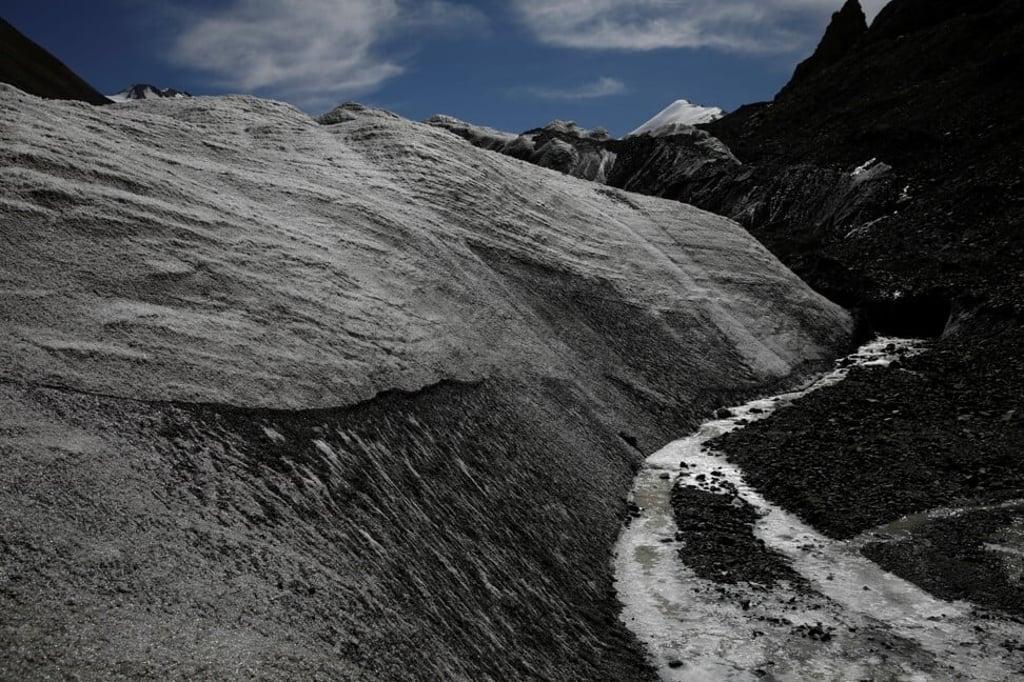 The largest glacier in the Qilian mountain range has retreated about 450 metres since the 1950s. Photo: Reuters The largest glacier in the Qilian mountain range has retreated about 450 metres since the 1950s. Photo: Reuters