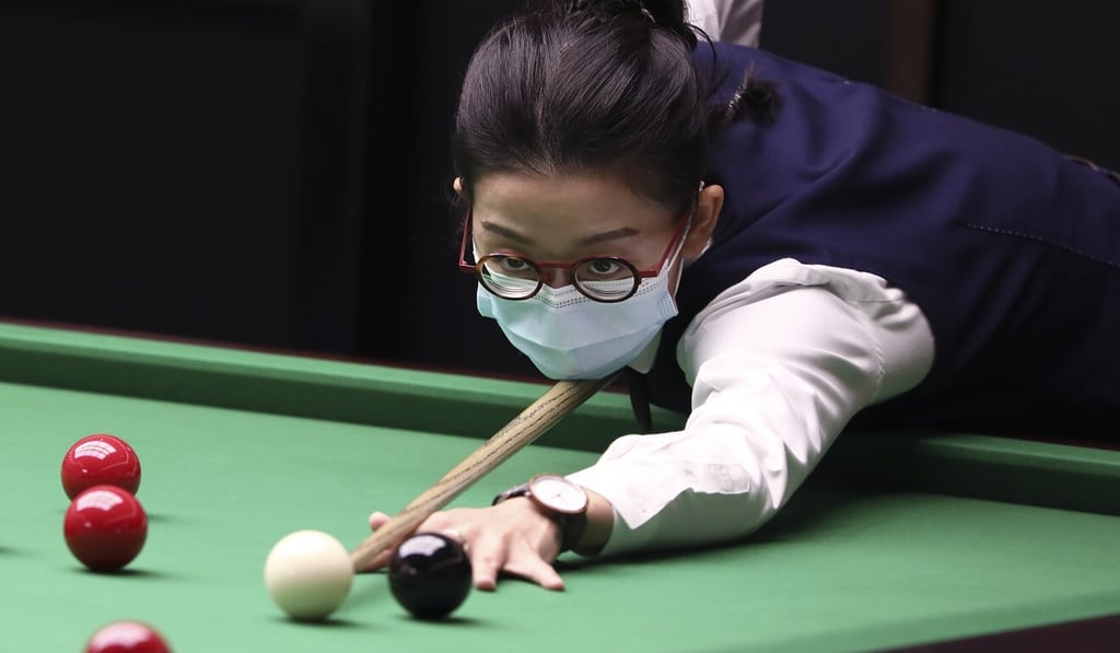 Ng On-yee on her way to the Hong Kong Open title at Legend Snooker Club.