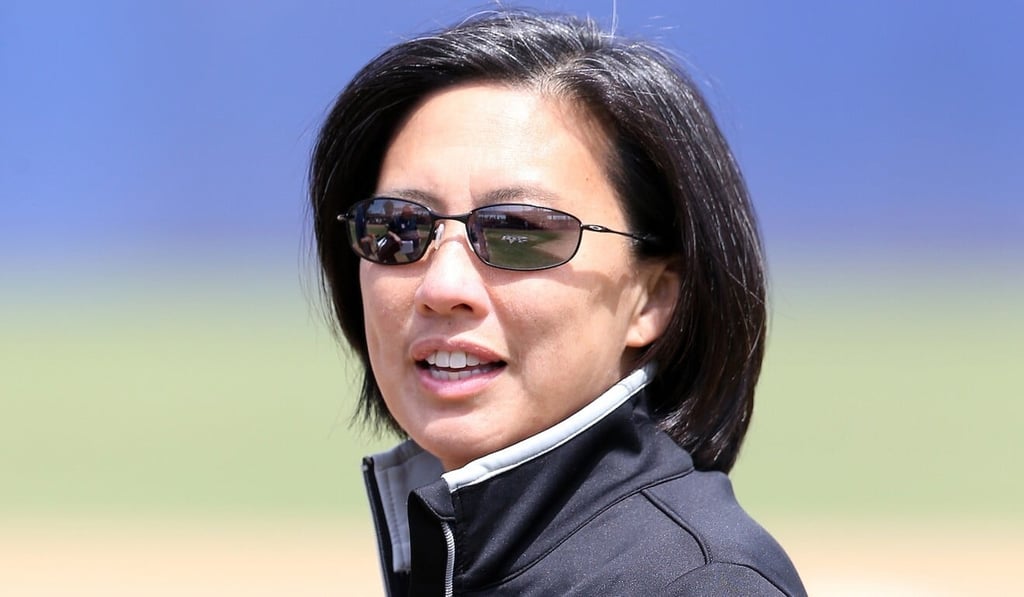 Kim Ng looks on during the Trailblazer Series at the MLB Youth Academy, in Compton, California, in 2017. Photo: EPA
