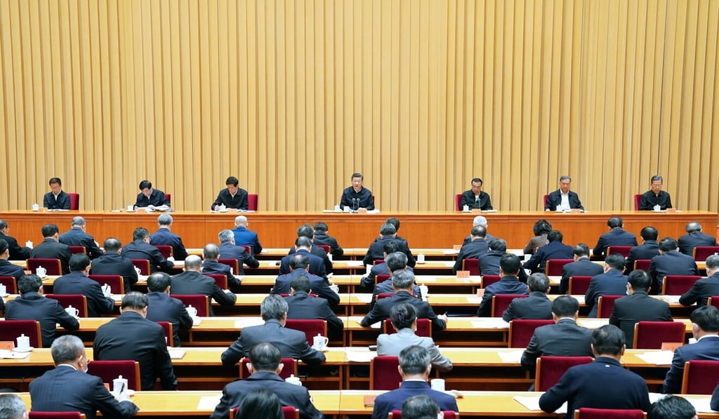 The two-day meeting of Communist Party leaders focused on legal governance issues. Photo: Xinhua The two-day meeting of Communist Party leaders focused on legal governance issues. Photo: Xinhua