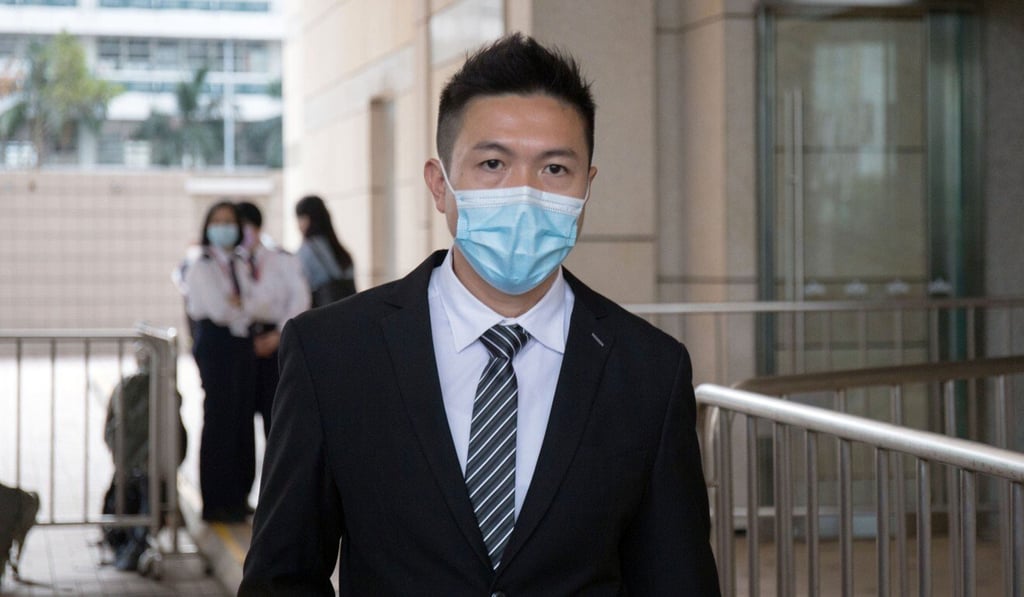 Senior Inspector Wong Ka-lun appears at the West Kowloon Court. Photo: Brian Wong
