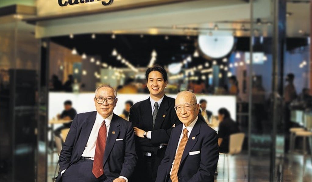 Michael Wu Wei-kuo with his grandfather, the late ST Wu, and great uncle James Wu who passed away aged 98 last month. Photo: SCMP Michael Wu Wei-kuo with his grandfather, the late ST Wu, and great uncle James Wu who passed away aged 98 last month. Photo: SCMP