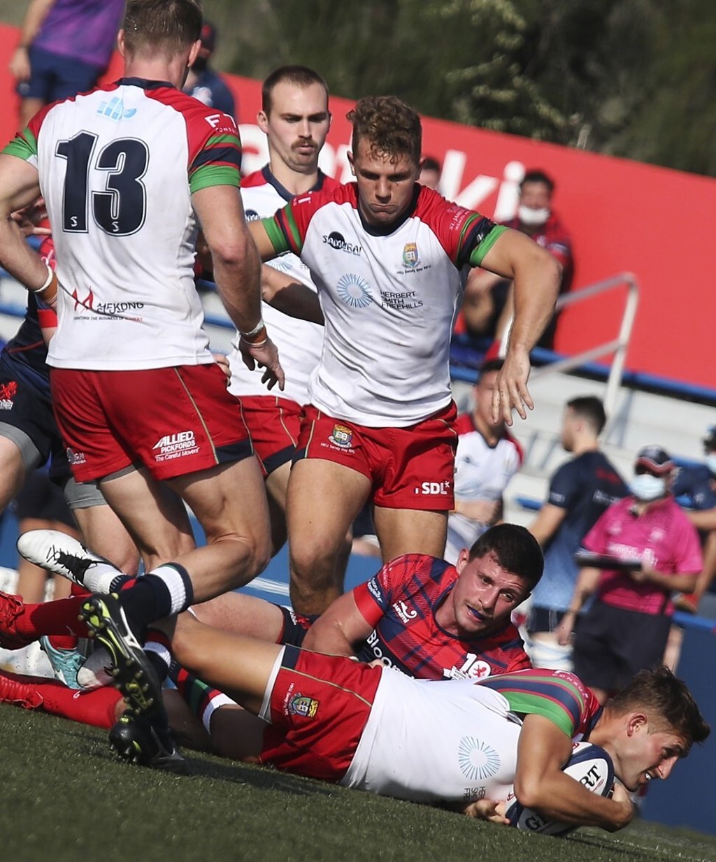 HKU Sandy Bay's Iwan Phillips against HK Scottish in the men’s Premiership round one at King’s Park. Photo: Xiaomei Chen