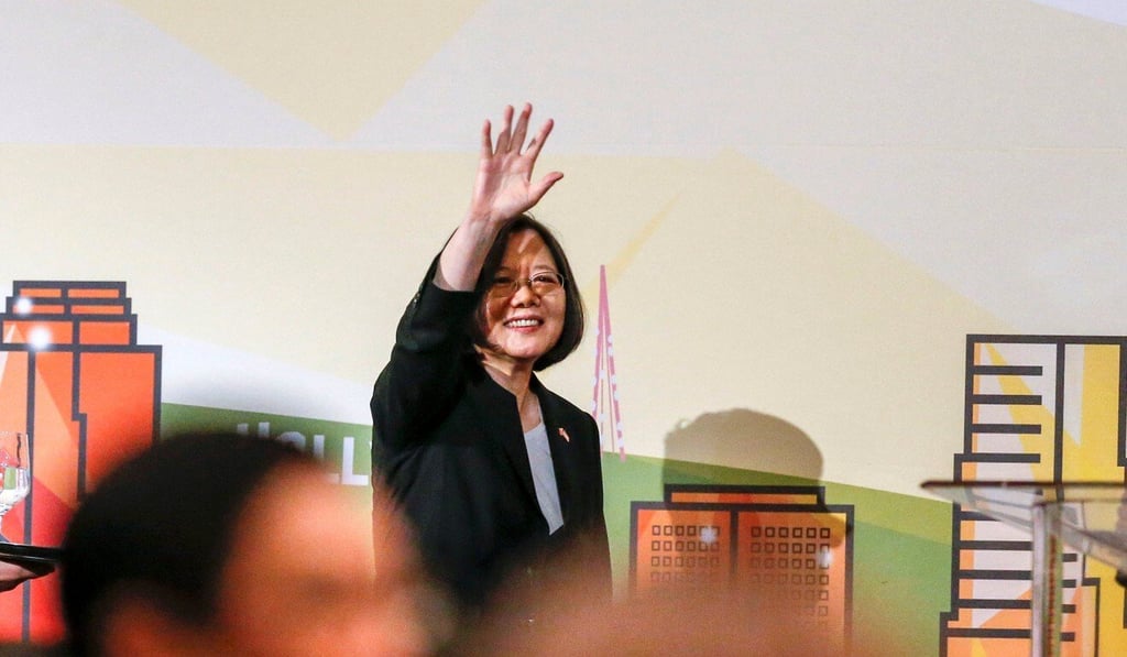 Taiwanese leader Tsai Ing-wen at the Los Angeles Overseas Chinese Banquet during a stopover in the California city in August 2018. Photo: Reuters