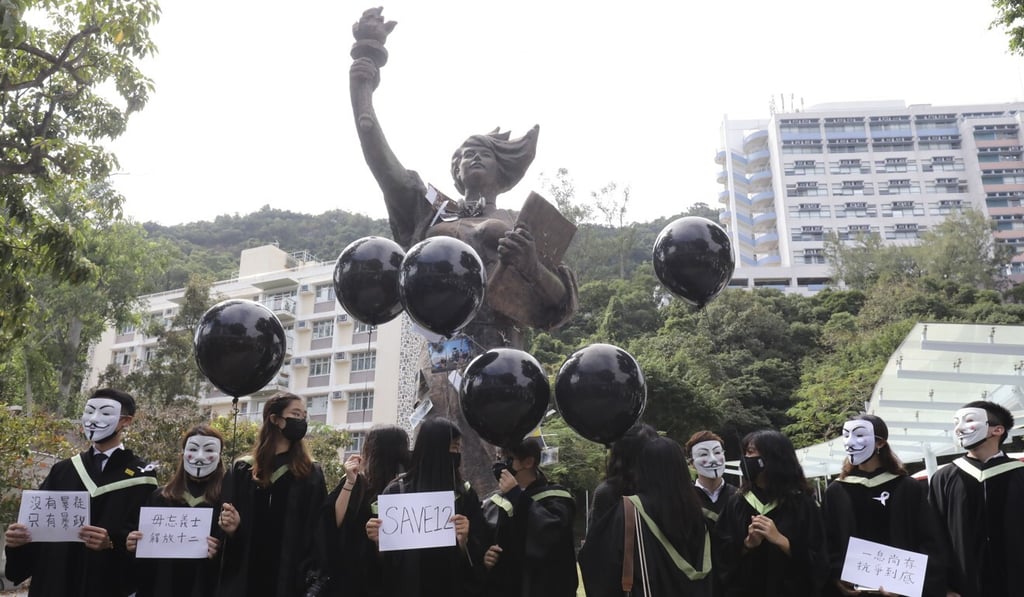 The protest during the graduation ceremony was not the first of its kind. But circumstances have changed, in the wake of the national security law. Photo: K.Y. Cheng