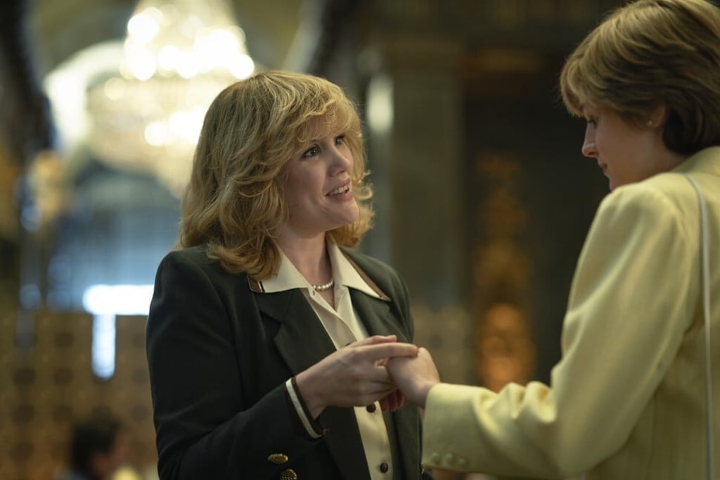 The Crown season four shows Camilla Parker-Bowles, played by Emerald Fennell, meeting and having lunch with Diana, played by Emma Corrin. Photo: Netflix