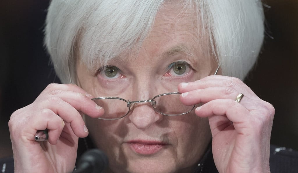 Then-Federal Reserve Board Chairwoman Janet Yellen appears during a hearing on Capitol Hill in February 2016. Photo: EPA-EFE