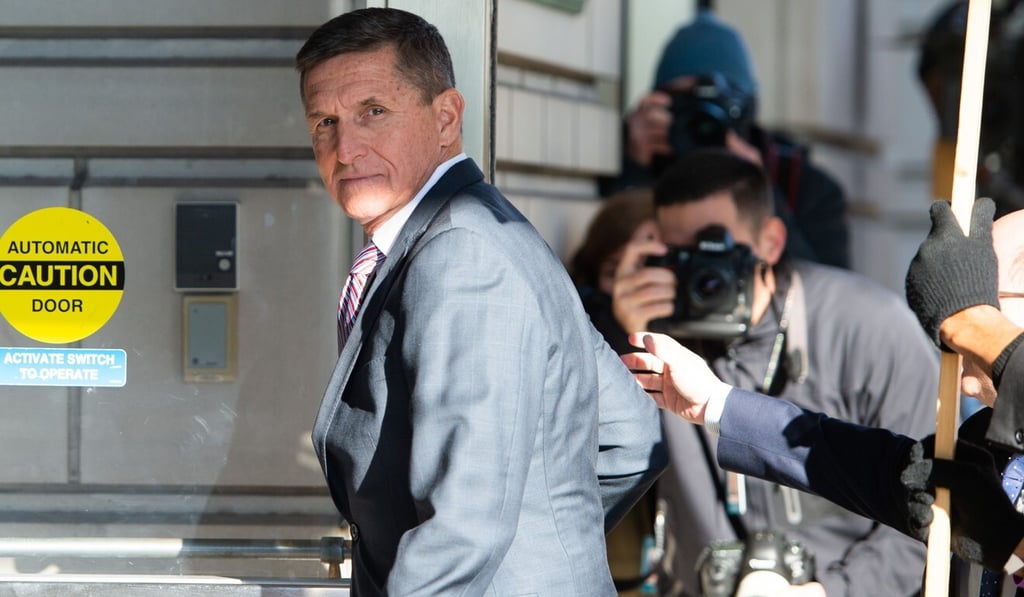 Michael Flynn arrives for his sentencing hearing in Washington in 2018. File photo: AFP