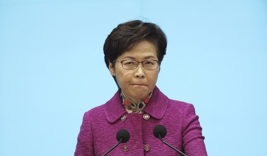 Chief Executive Carrie Lam attend a press conference on her policy address on Wednesday. Photo: Sam Tsang