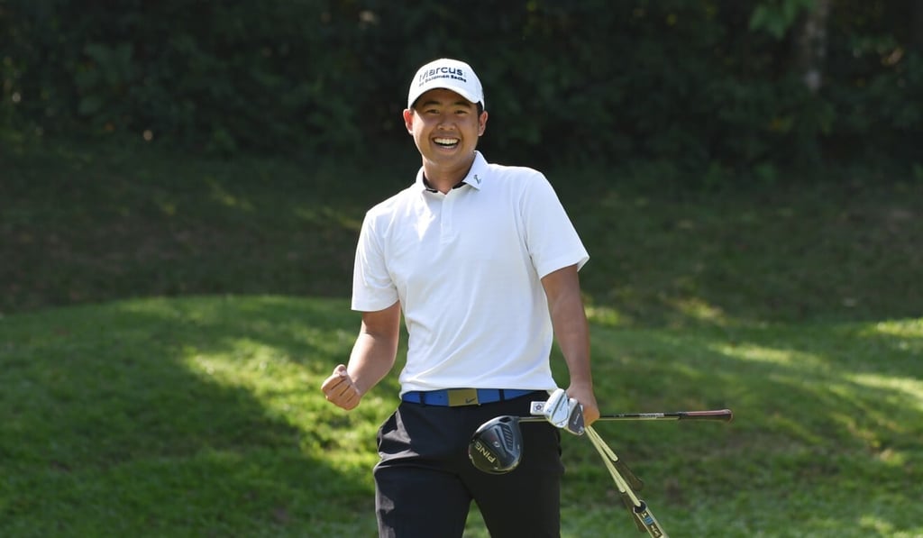 Amateur Markus Lam is delighted with his final round at the Fanling Trophy. Photo: HKGC Amateur Markus Lam is delighted with his final round at the Fanling Trophy. Photo: HKGC