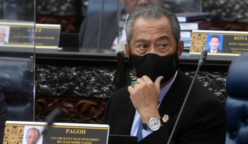 Malaysian Prime Minister Muhyiddin Yassin during Thursday’s vote on the budget. Photo: DPA