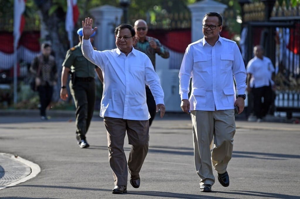 Edhy Prabowo, right, has been a close aide of Prabowo Subianto for years. Photo: Antara Foto/Reuters