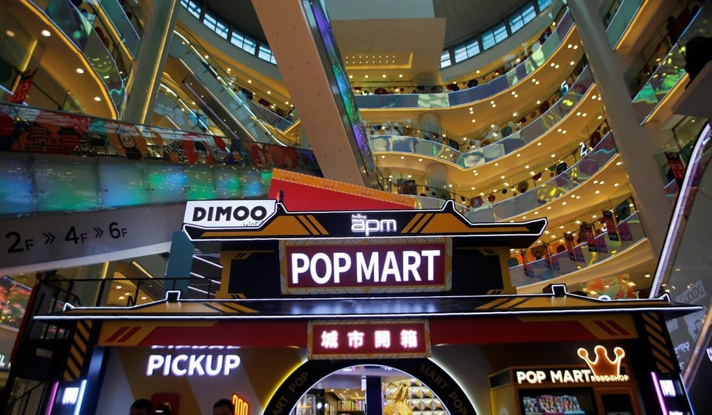 A booth of Chinese toymaker Pop Mart inside a shopping mall in Beijing. Photo: Reuters A booth of Chinese toymaker Pop Mart inside a shopping mall in Beijing. Photo: Reuters