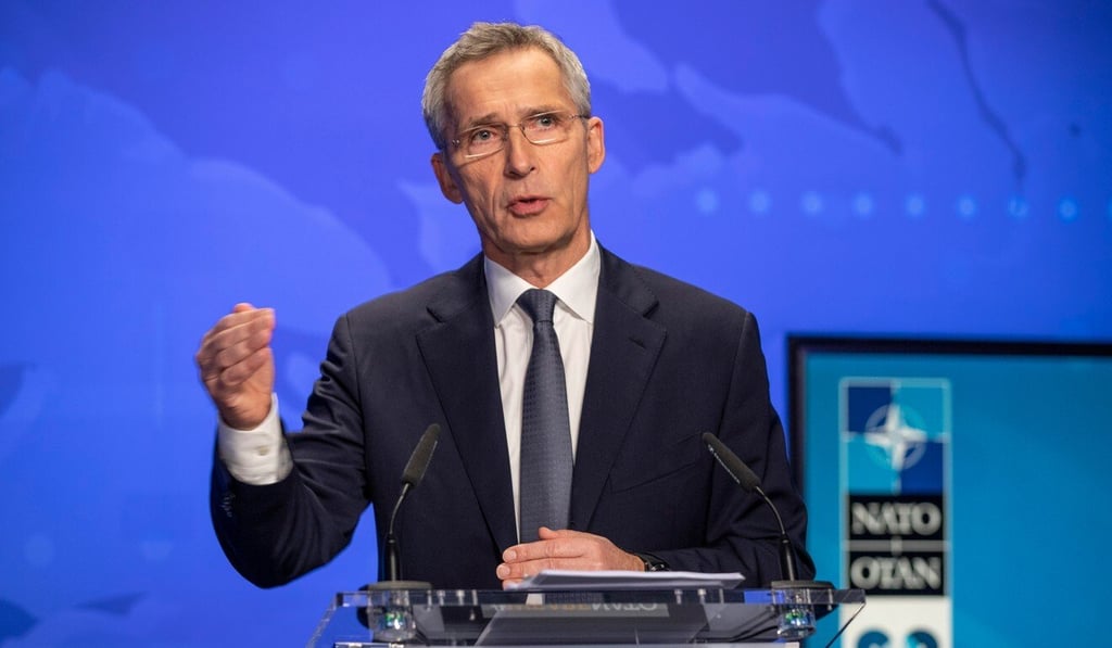 Nato Secretary General Jens Stoltenberg speaks during an online press conference on Monday. Photo: Nato handout via dpa Nato Secretary General Jens Stoltenberg speaks during an online press conference on Monday. Photo: Nato handout via dpa